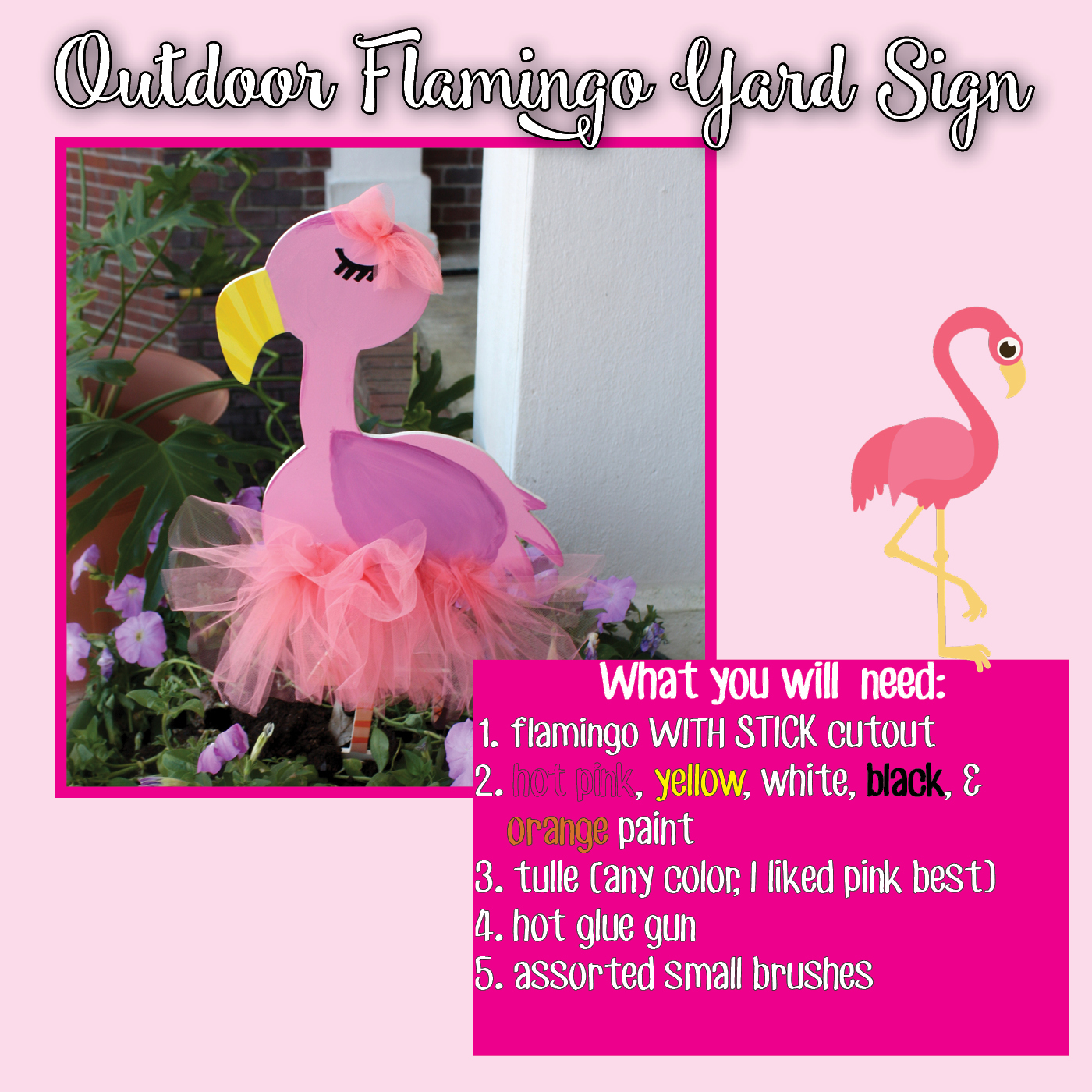 Flamingo with stick cutout
