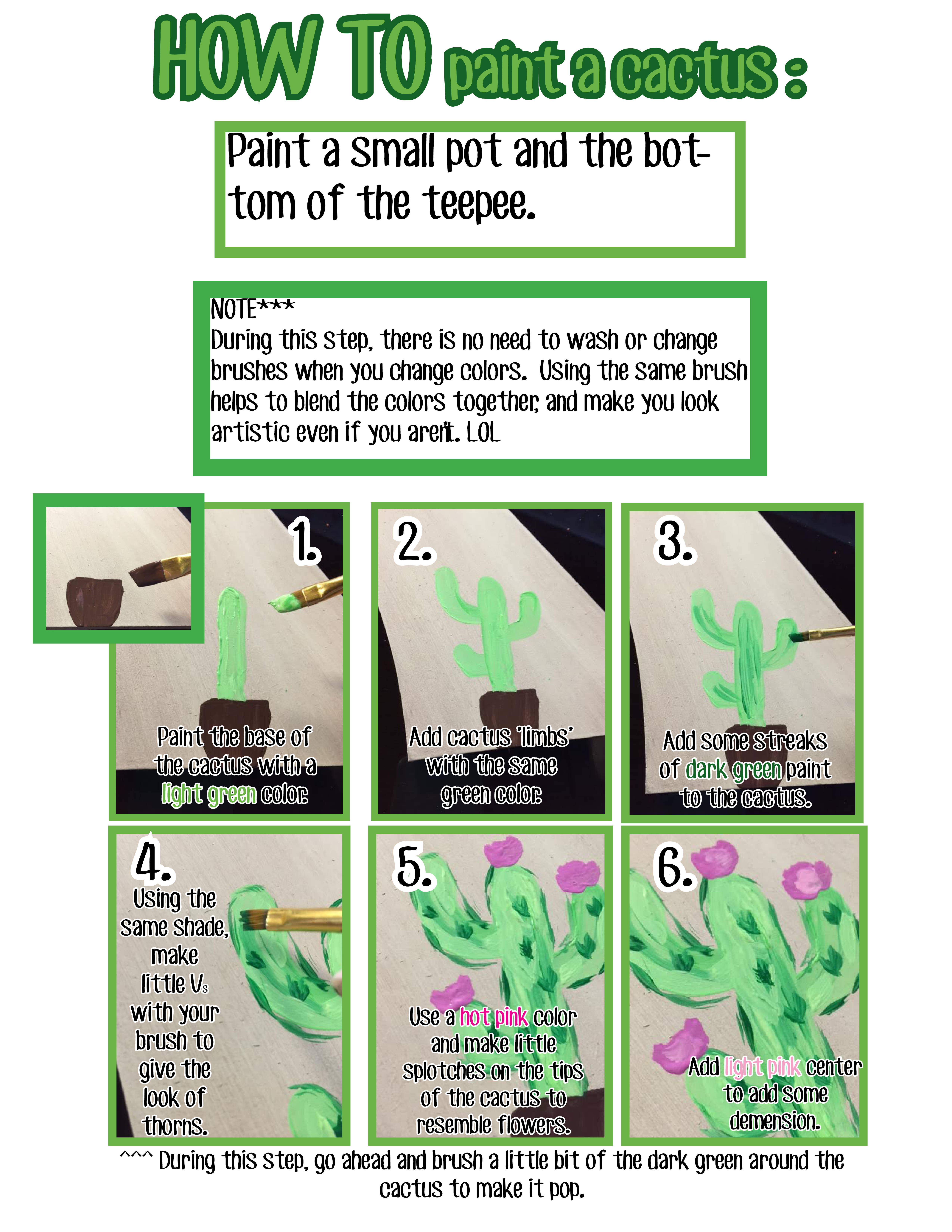 How to paint a cactus